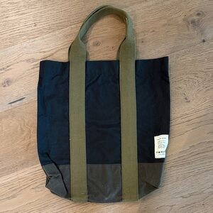Rag & Bone Canvas Tote Bag with Olive Straps - Black & Olive